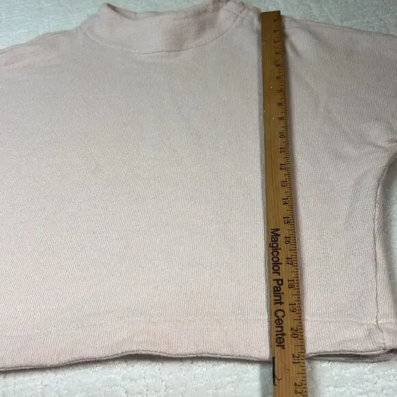 J. Crew blush pink cotton mock neck dolman sleeves crop sweatshirt S - Picture 6 of 10